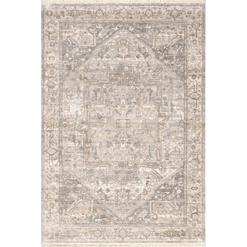 Bungalow Rose Wideman Oriental Power Loom Performance Silver Rug